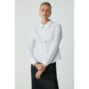 ETHIQUET Modest Evangeline Women's <b>Slim</b> <b>Fit</b> <b>Slim</b> Cut Lycra Pocketless Long Sleeve Poplin <b>Shirt</b> - Product Image 3