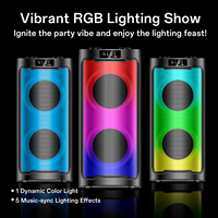 Altavoz Portátil KENUO de 50W RGB para Exteriores, Subwoofer, Karaoke, Altavoz para Fiestas con Micrófono