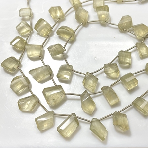 Venta al por mayor Scapolite Fancy Shape Side Drill Beads Yellow Faceted Nugget Beads para la fabricación de joyas - Product Image 6