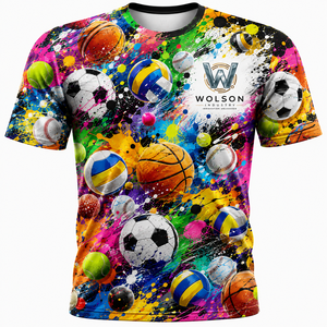 เสื้อยืดพิมพ์ลายซิลค์สกรีนเต็มตัว ออกแบบเองได้ แห้งเร็ว 100% โพลีเอสเตอร์ คอเต่า สำหรับผู้ชาย ออกกำลังกาย วิ่ง ออกนอกบ้าน - Product Image 1