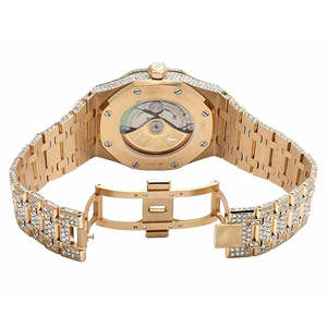 Reloj de Hombre Estilo Hip Hop, con Diamantes Moissanite VVS, Lujoso, de Acero Inoxidable, Cuarzo, Hecho a Mano, con Acabado Pulido y Brillante - Product Image 2