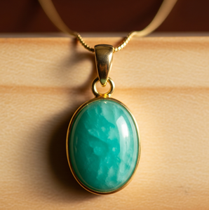 Top Grade Dainty 925 Chaîne En Argent Sterling Bohème Naturel Amazonite Goutte Forme Ovale Pendentif Guérison Cristal Cadeau De Mode - Product Image 1