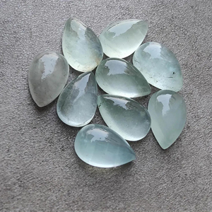 Venta al por mayor natural aguamarina forma de pera cabujón espalda plana piedras preciosas AAA + CALIDAD tamaños personalizados color verde - Product Image 2