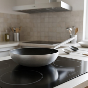 Juego de Utensilios de Cocina de Acero Inoxidable para Inducción Pura, Hecho en Italia, Wok de Aleación de Aluminio de 32 cm de Diámetro para Cocina de Gas y Eléctrica - Product Image 5