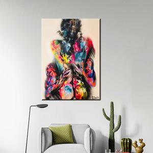 Póster de Lona con Graffiti Impreso de Pareja: Elegante Arte Erótico para Pared, Enmarcado en Gallería, Ideal para Regalo - Product Image 1