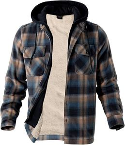2025 camisas de franela forradas de lana con estampado a cuadros para hombre de invierno chaqueta elegante para senderismo Camping y uso diario - Product Image 2