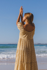 2025 vestido estampado de bloque de mano vestido de verano algodón estampado Floral hecho a mano en India vestido de nivel de algodón con estampado de bloque - Product Image 5