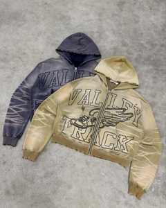 OEM personalizado 100% de alta calidad de los hombres de gran tamaño con cremallera gráfico Sudadera con capucha de algodón polar 360 GSM - Product Image 2