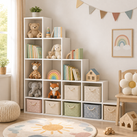 Étagère Modulaire Cubique Moderne avec Panneaux – Meuble de Rangement et de Présentation en Bois Gain de Place pour Salon et Hôtel