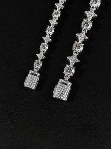 Pulsera de tenis de lujo con incrustaciones de moissanita VVS de plata de ley 925 para mujer, pulsera premium unisex - Product Image 3