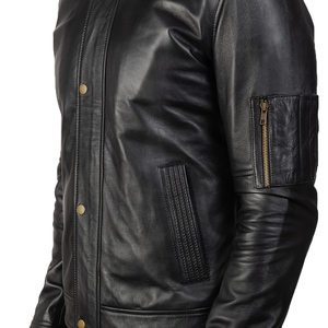 Veste en cuir enduit pour homme de haute qualité, col montant, dernier design hiver, durable et élégante, vente en gros - Product Image 6