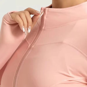 2026 Hot Sustainable Four-Way <b>Stretch</b> Quick-Dry Breathable Full Zipper Elastic Waist <b>Long</b>-<b>Sleeve</b> Crop <b>Top</b> Fitness Yoga Jacket - Product Image 3