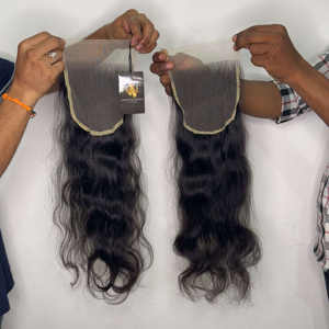 Cierre de encaje frontal HD transparente 13x6 con mechones de cabello indio para Swiss HD Ear-to-Ear para cierre frontal de encaje - Product Image 1