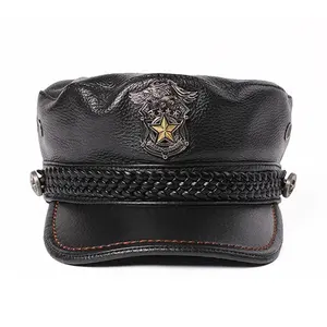 Gorra de Visera Estructurada Personalizada, Material de Lana, Ajuste Ajustable, Estilo Clásico con Visera para Uniforme Masculino o Atuendo Formal - Product Image 2
