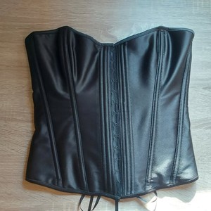Corset en satin noir avec os en acier Corset de mise en forme du corps sur mesure Design respirant Service de vente en gros d'usine OEM ODM - Product Image 1