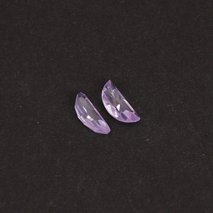 Natural Lavender CZ 10x4mm <b>D</b> Shape 4.70 Cts 1 Pair Gemstone for Making Earring Ishu Gems Made in India - Product Image 4