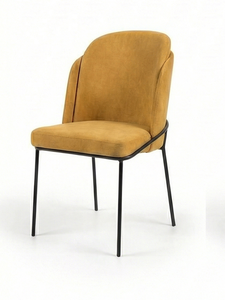 Silla de Comedor Moderna Tapizada Vizyon de Nueva Tendencia, Respaldo de Ala, Patas de Metal, Diseño Minimalista, No Plegable, para Hogar, Oficina, Escuela - Product Image 4