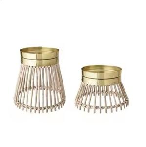 Handmade metal votive candle holder perfect for weddings, receptions & event <b>planners</b> leaf structured votives - Product Image 6