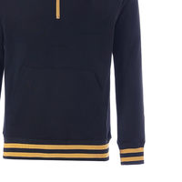 Sweat-shirt à fermeture éclair Alpha Golden Strip Ourlet côtelé brodé de lettres grecques Pull-over Style Sports d'hiver Tissé Imprimé en 3D
