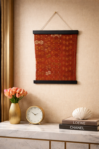 Vinilo Decorativo de Pared Abstracto Naranja Rústico Vintage Moderno para Sala de Estar, Tejido Lavable, para Diwali, Bodas, Aniversarios - Product Image 3