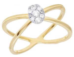 แหวนเพชรมอยส์ซอไนต์ทรงกลมสำหรับผู้หญิงแหวนชุบทองสีเหลืองเงินสเตอร์ลิง S925เป็นของขวัญสำหรับงานเลี้ยง - Product Image 1