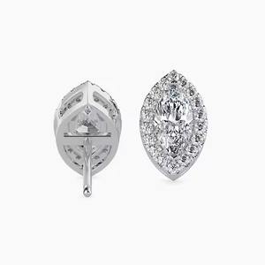 Joyería de oreja elegante con diseño de diamantes de hoja perenne Anillos finos clásicos para mujeres casadas y niñas para siempre para fiestas de bodas - Product Image 3