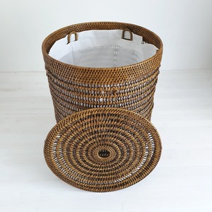 Panier de rangement en rotin de luxe, accessoires de rangement, conteneur artisanal en rotin naturel, paniers à linge en vente - Product Image 6