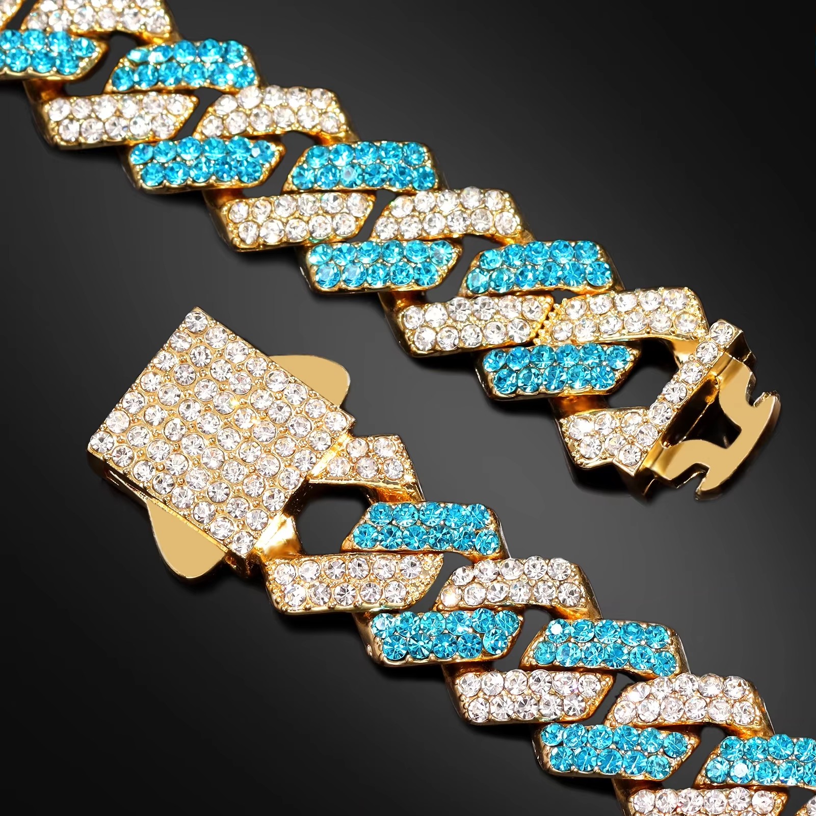 Estilo de cadena azul dorado 1-033