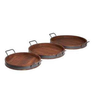 Plateaux de service en bois et métal de qualité supérieure, fabriqués en bois de manguier et pieds en métal, 100% sans danger pour les aliments, pour servir des desserts et des chocolats - Product Image 4