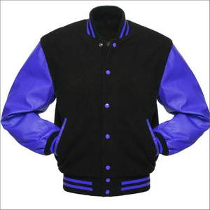 Chaqueta Varsity Personalizada de Invierno para Hombre, de Lana, Piel de Oveja, Cuero Genuino, con Logos Bordados, Parches y Etiquetas - Product Image 1