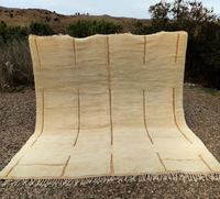 Tapis marocain beige Beni Mrirt en laine, tissé à la main, tapis marocain artisanal, tapis marocains OEM, tapis décoratifs géométriques pour la maison