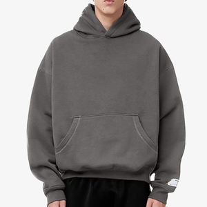 Vente en gros de nouveau pull en coton Oem personnalisé de haute qualité 320gsm pour hommes sweat à capuche surdimensionné et lourd en éponge française sans ficelle pour hommes - Product Image 3