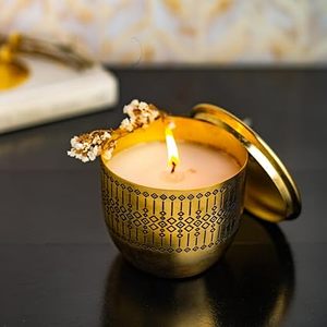Premium Quality Decorative Handmade Metal Wax Jar Candle With Lid For Special Occasion Home Decoration - Product Image 6