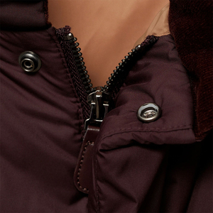 Burgundy Puffer <b>Jacket</b> <b>Men's</b> Utility Winter Coat with Stand Collar Snap Button Closure & Flap Pockets Oversize Puffer <b>Jacket</b> - Product Image 6