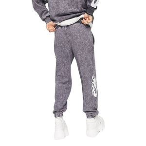 Survêtement personnalisé délavé à l'acide Ensemble de survêtement de jogging 100% coton pour hommes Pantalon de survêtement brodé Sweats à capuche Plus Size Distressed Winter - Product Image 2