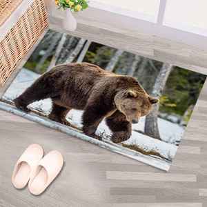 Tapis Ours Brun Imprimé 3D, Tapis Doux Non Tissé Motif Animal Sauvage pour Loft - Product Image 4