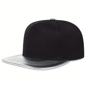 Casquette de baseball OEM Sporty Vintage à 5 panneaux Snapback en tissu de flanelle avec bord plat doré et arcs de style Hip Hop - Product Image 5