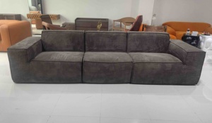 Sofá Modular Moderno Comprimido en Forma de L para Sala de Estar Seccional Esquinero de Tela Convertible de 3 Plazas - Product Image 2