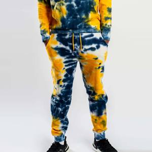 Trendy Men Tie-Dye Sweatsuit - Cozy and Stylish <b>Two</b>-<b>Piece</b> Loungewear <b>Set</b> Perfect for Casual Wear and <b>Lounging</b> - Product Image 4