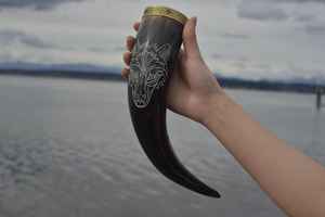 100% naturel Viking médiéval corne à boire bière boire buffle et corne de boeuf fabriqué à la main pas cher corne à boire - Product Image 3