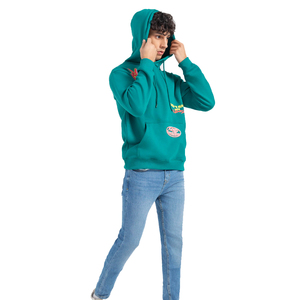 เสื้อฮู้ดแบบสวมหัวสำหรับผู้ชายเสื้อมีกระเป๋าด้านหน้าพิมพ์ลายปักสีสันสดใสสำหรับฤดูหนาว - Product Image 4