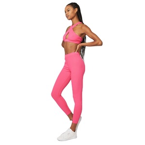 Conjunto de Sujetador deportivo Reversible para mujer, traje de entrenamiento de gimnasio y Yoga acolchado sin costuras con patrón sólido de manga corta de talla grande - Product Image 1
