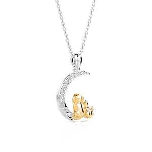 Collier Jeulia Petland plaqué or avec un golden retriever et un chat pour enfants - Product Image 3