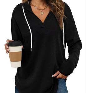 Sweat-shirt à capuche oversize unisexe pour femme, veste de sport zippée, manches longues, coupe ample, polaire, jersey d'automne, devant - Product Image 6