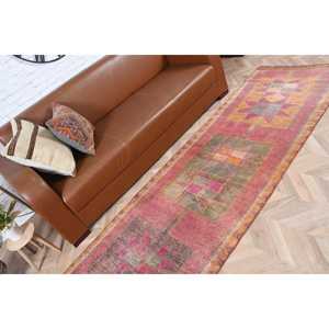 2.7x10.4 ft Rug, <b>Runner</b> Vintage Rug, <b>Red</b> Herki Floral Rug - Product Image 4