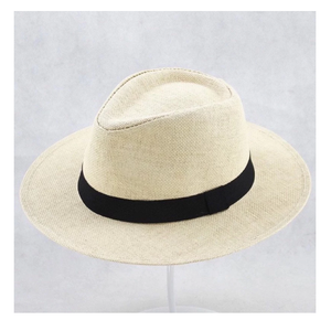 UNISEX <b>STRAW</b> <b>FEDORA</b> PANAMA HAT HANDWOVEN BREATHABLE SUN PROTECTION PERFECT FOR CASUAL WEAR AND BEACH TRIPS - Product Image 1