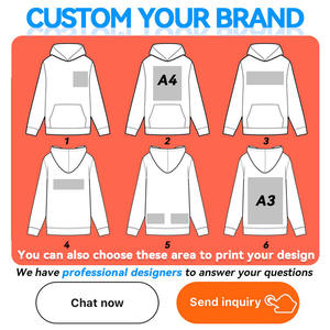 Conjunto de Sudadera con Capucha Unisex de Algodón Grueso con Cremallera Completa, Bordado Personalizado, Ropa Urbana Esencial, Transpirable, Corta, Talla Grande - Product Image 6