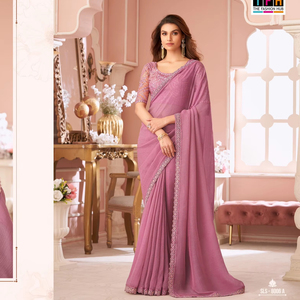 Séquence de broderie fantaisie en soie douce pure de belle designer travail Style traditionnel mariage vêtements de fête pour femmes de haute qualité - Product Image 1