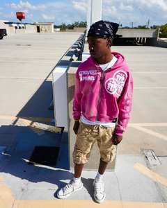 เฮฟวี่เวทมีฮู้ดโอเวอร์ไซซ์ซิปเปล่าพิมพ์ลายธรรมดาชุดสตรีทแวร์สไตล์วินเทจ - Product Image 3