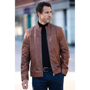 Chaqueta de Cuero de Invierno con Cremallera Completa Personalizada para Hombre, Estilo Urbano, Transpirable y Ecológica - Product Image 1